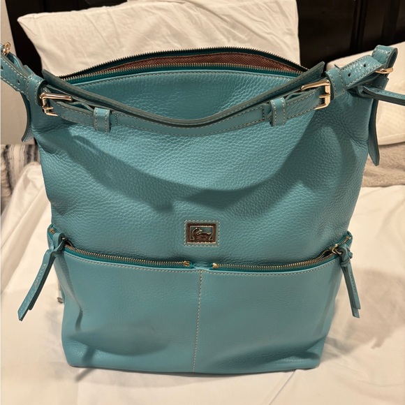 Dooney & Bourke Handbags - Dooney & Bourke Aqua Leather Shoulder Bag